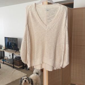 White Oversized American Eagle Sweater
